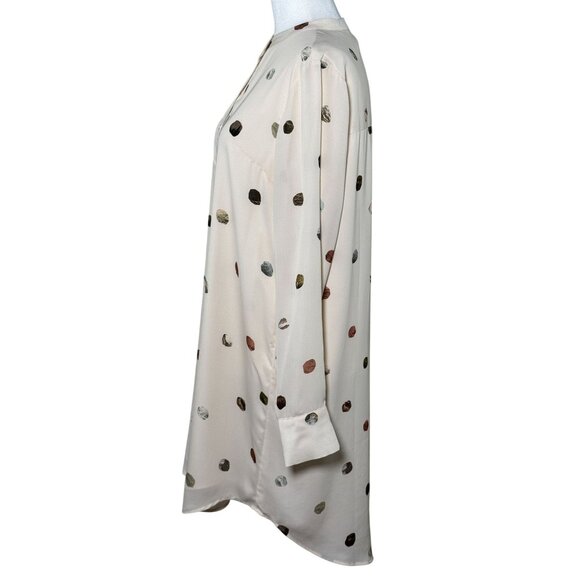 NWOT COMUNE Size S Womens Dress Polka Dot Long Sleeve White Multicolor Spots - Picture 3 of 13
